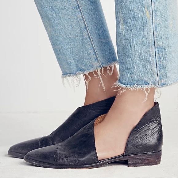 Free People Shoes - Free People Black Leather Royale Flat